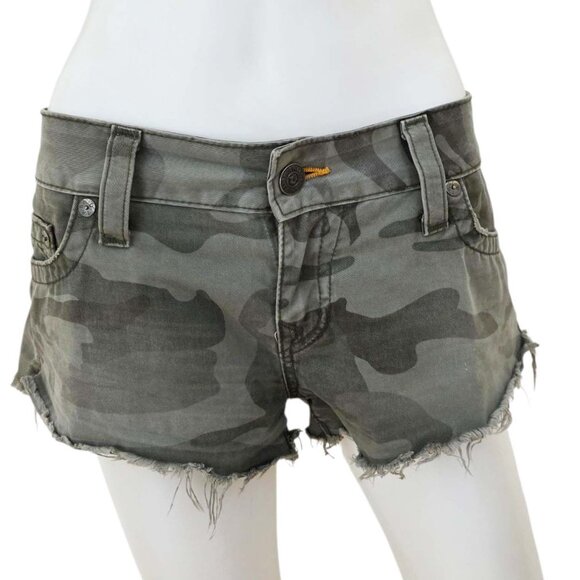 True Religion Jeans Bobby Camo Cut Off Shorts Deringer WNUG11Y33 - Picture 6 of 10